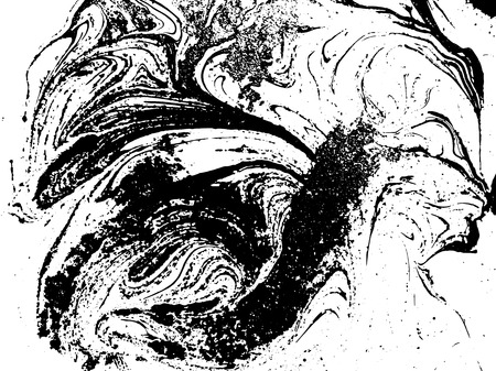 Black and white liquid texture. Watercolor hand drawn marbling illustration. Abstract vector background. Monochrome marble patternのイラスト素材