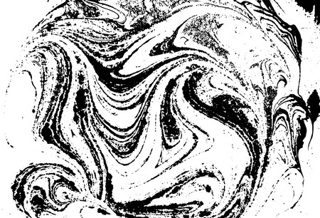 Black and white liquid texture. Watercolor hand drawn marbling illustration. Abstract vector background. Monochrome marble patternのイラスト素材