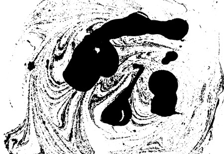 Black and white liquid texture. Watercolor hand drawn marbling illustration. Abstract vector background. Monochrome marble patternのイラスト素材
