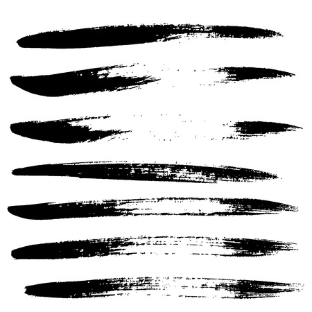 Ink vector brush strokes set. Vector illustration. Grunge hand drawn watercolor texture.のイラスト素材
