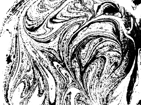 Black and white liquid texture. Watercolor hand drawn marbling illustration. Abstract vector background. Monochrome marble patternのイラスト素材