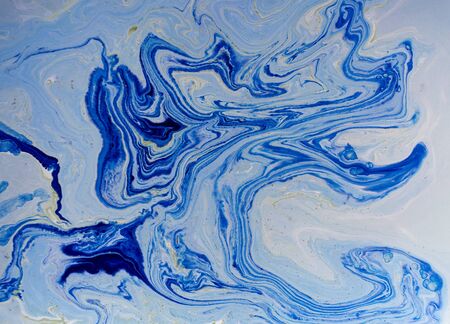 Marbled blue abstract background. Liquid marble pattern.の写真素材
