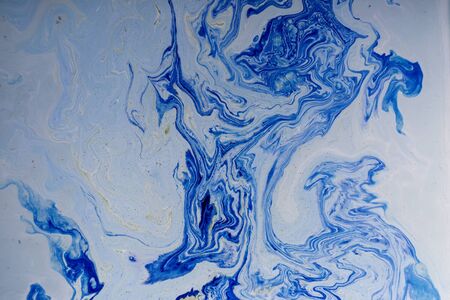 Marbled blue abstract background. Liquid marble pattern.の写真素材