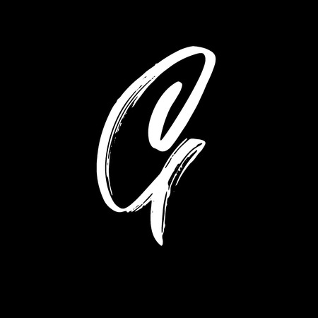 Letter G. Handwritten by dry brush. Rough strokes font. Vector illustration. Grunge style alphabet.の写真素材
