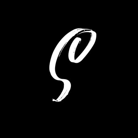 Letter S. Handwritten by dry brush. Rough strokes font. Vector illustration. Grunge style alphabet.の写真素材