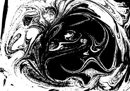 Black and white liquid texture in Monochrome marble patternのイラスト素材