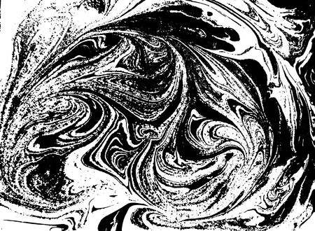 Black and white liquid texture. Watercolor hand drawn marbling illustration. Abstract vector background. Monochrome marble pattern.のイラスト素材