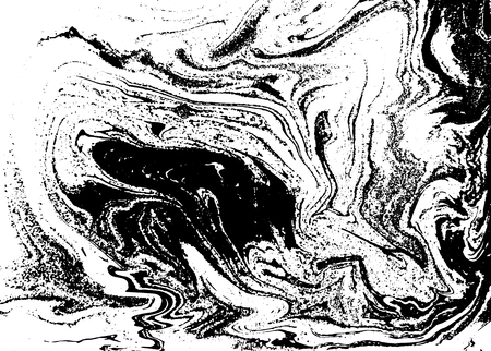 Black and white liquid texture. Watercolor hand drawn marbling illustration. Abstract vector background. Monochrome marble pattern.のイラスト素材