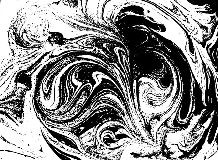 Black and white liquid texture. Watercolor hand drawn marbling illustration. Abstract vector background. Monochrome marble patternのイラスト素材