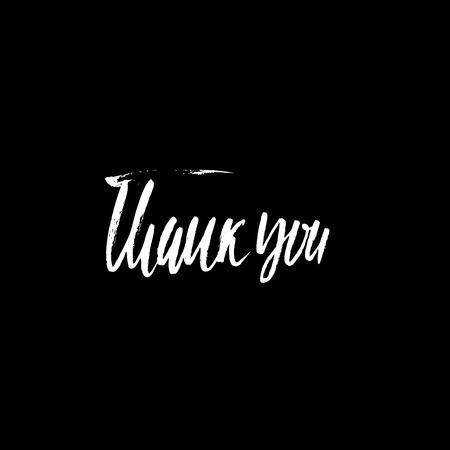 Thank You handwritten inscription. Hand drawn lettering. Thanks card. Vector illustration.のイラスト素材