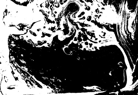 Black and white liquid texture. Watercolor hand drawn marbling illustration. Abstract vector background. Monochrome marble pattern.のイラスト素材