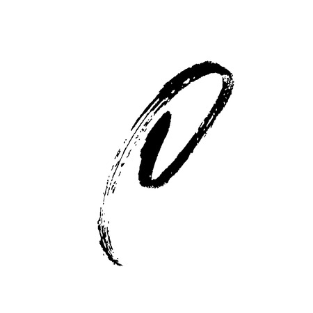 Letter C. Handwritten by dry brush. Rough strokes font. Vector illustration. Grunge style alphabetのイラスト素材