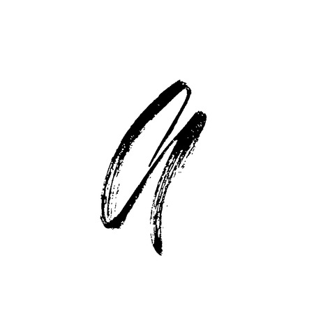 Letter A. Handwritten by dry brush. Rough strokes font. Vector illustration. Grunge style alphabetのイラスト素材