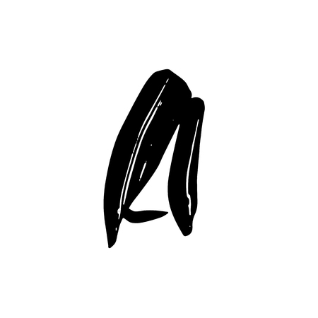 Letter A. Handwritten by dry brush. Rough strokes font. Vector illustration. Grunge style alphabetのイラスト素材