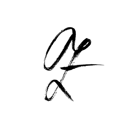 Letter Z. Handwritten by dry brush. Rough strokes font. Vector illustration. Grunge style alphabet.のイラスト素材