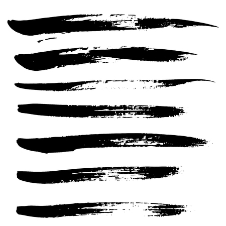Ink vector brush strokes set. Vector illustration. Grunge hand drawn watercolor texture.のイラスト素材