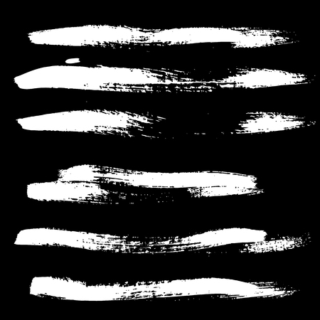 Ink vector brush strokes set. Vector illustration. Grunge hand drawn watercolor texture.のイラスト素材