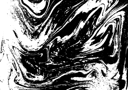 Black and white liquid texture. Watercolor hand drawn marbling illustration. Abstract vector background. Monochrome marble pattern.のイラスト素材