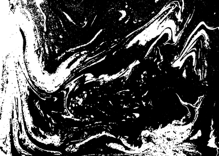 Black and white liquid texture. Watercolor hand drawn marbling illustration. Abstract vector background. Monochrome marble pattern.のイラスト素材