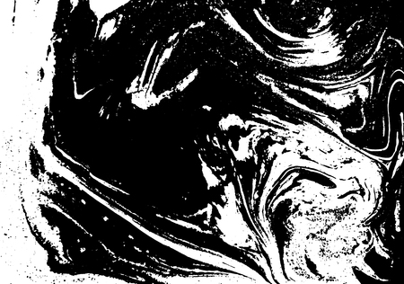 Black and white liquid texture. Watercolor hand drawn marbling illustration. Abstract vector background. Monochrome marble pattern.のイラスト素材