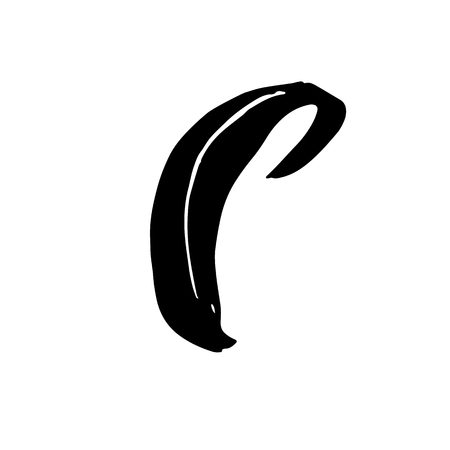 Letter C. Handwritten by dry brush. Rough strokes font. Vector illustration. Grunge style alphabetのイラスト素材