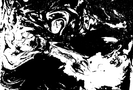 Black and white liquid texture. Watercolor hand drawn marbling illustration. Abstract vector background. Monochrome marble pattern.のイラスト素材