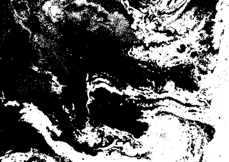Black and white liquid texture. Watercolor hand drawn marbling illustration. Abstract vector background. Monochrome marble pattern.のイラスト素材