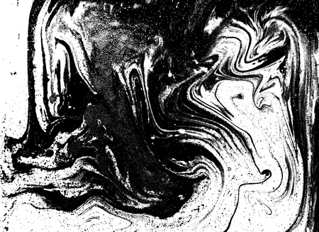 Black and white liquid texture. Watercolor hand drawn marbling illustration. Abstract vector background. Monochrome marble pattern.のイラスト素材