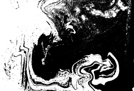 Black and white liquid texture. Watercolor hand drawn marbling illustration. Abstract vector background. Monochrome marble pattern.の写真素材