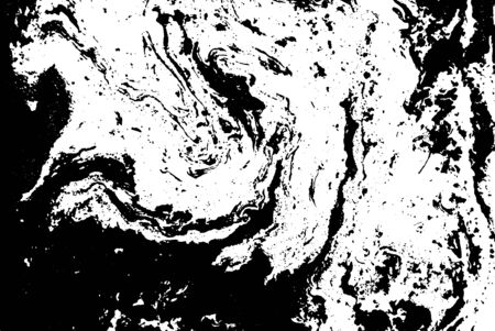 Black and white liquid texture. Watercolor hand drawn marbling illustration. Abstract vector background. Monochrome marble pattern.のイラスト素材