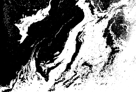 Black and white liquid texture. Watercolor hand drawn marbling illustration. Abstract vector background. Monochrome marble pattern.のイラスト素材