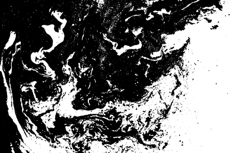 Black and white liquid texture. Watercolor hand drawn marbling illustration. Abstract vector background. Monochrome marble pattern.のイラスト素材