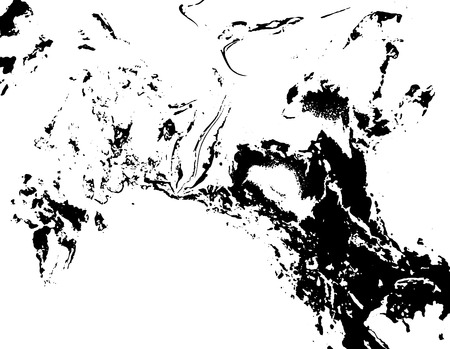 Black and white liquid texture. Watercolor hand drawn marbling illustration. Abstract vector background. Monochrome marble pattern.の写真素材