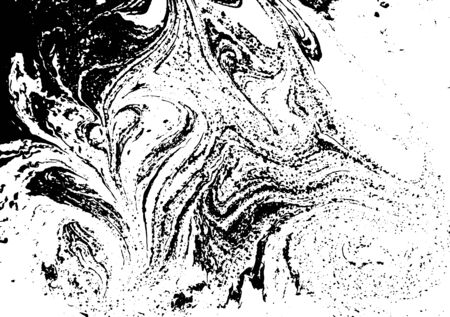 Black and white liquid texture. Watercolor hand drawn marbling illustration. Abstract vector background. Monochrome marble pattern.の写真素材