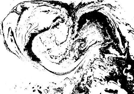 Black and white liquid texture. Watercolor hand drawn marbling illustration. Abstract vector background. Monochrome marble pattern.の写真素材
