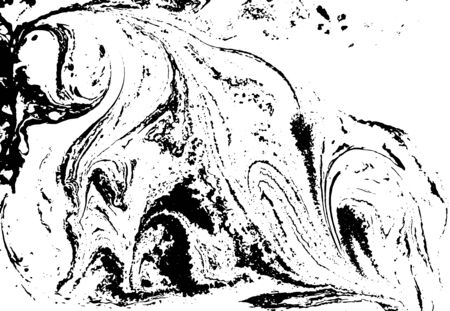 Black and white liquid texture. Watercolor hand drawn marbling illustration. Abstract vector background. Monochrome marble pattern.の写真素材