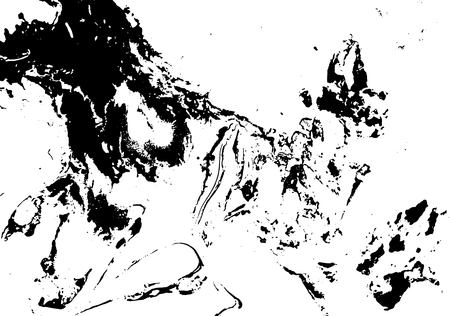 Black and white liquid texture. Watercolor hand drawn marbling illustration. Abstract vector background. Monochrome marble pattern.の写真素材