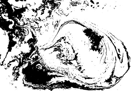 Black and white liquid texture. Watercolor hand drawn marbling illustration. Abstract vector background. Monochrome marble pattern.の写真素材