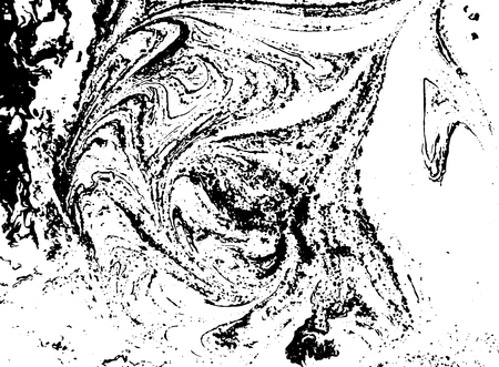 Black and white liquid texture. Watercolor hand drawn marbling illustration. Abstract vector background. Monochrome marble pattern.の写真素材