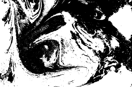 Black and white liquid texture. Watercolor hand drawn marbling illustration. Abstract vector background. Monochrome marble patternのイラスト素材