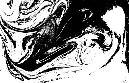 Black and white liquid texture. Watercolor hand drawn marbling illustration. Abstract vector background. Monochrome marble patternのイラスト素材