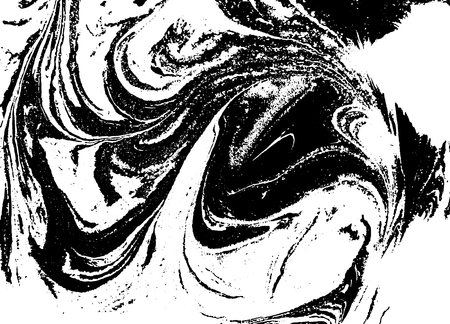 Black and white liquid texture. Watercolor hand drawn marbling illustration. Abstract vector background. Monochrome marble patternのイラスト素材