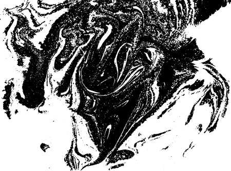 Black and white liquid texture. Watercolor hand drawn marbling illustration. Abstract vector background. Monochrome marble patternのイラスト素材
