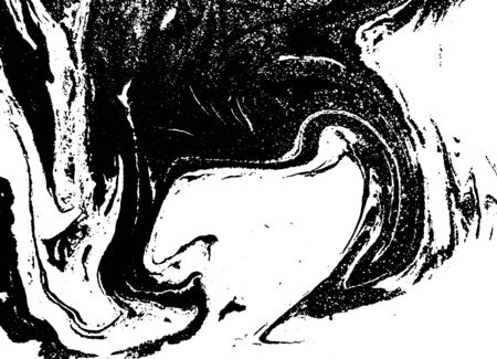 Black and white liquid texture. Watercolor hand drawn marbling illustration. Abstract vector background. Monochrome marble patternのイラスト素材