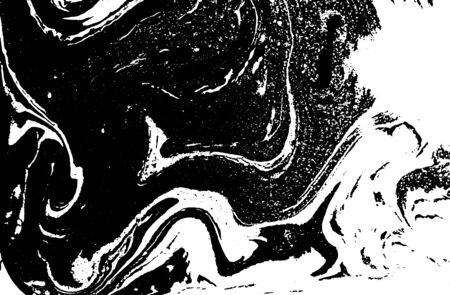 Black and white liquid texture. Watercolor hand drawn marbling illustration. Abstract vector background. Monochrome marble patternのイラスト素材