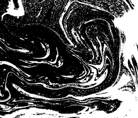 Black and white liquid texture. Watercolor hand drawn marbling illustration. Abstract vector background. Monochrome marble patternのイラスト素材