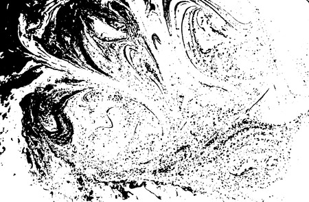 Black and white liquid texture. Watercolor hand drawn marbling illustration. Abstract vector background. Monochrome marble pattern.のイラスト素材
