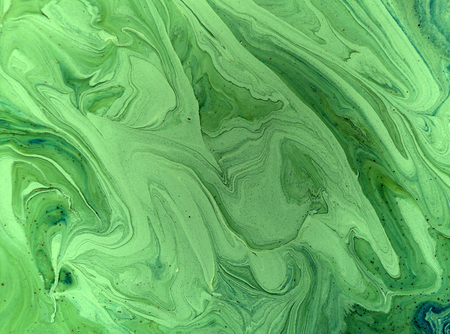Marbled green and golden abstract background. Liquid marble patternの写真素材
