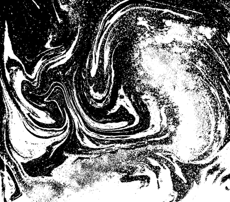 Black and white liquid texture. Watercolor hand drawn marbling illustration. Abstract vector background. Monochrome marble pattern.のイラスト素材