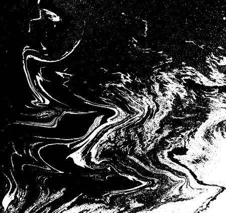 Black and white liquid texture. Watercolor hand drawn marbling illustration. Abstract vector background. Monochrome marble pattern.のイラスト素材